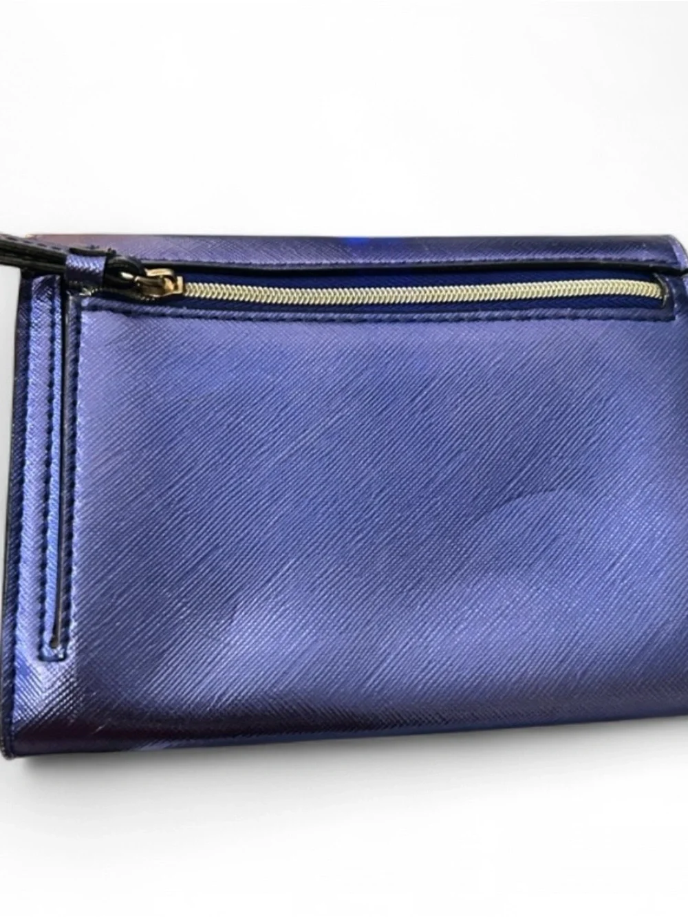 Victoria's Secret Iridescent Purple Envelope Wallet with Gold Heart - Picture 3 of 4